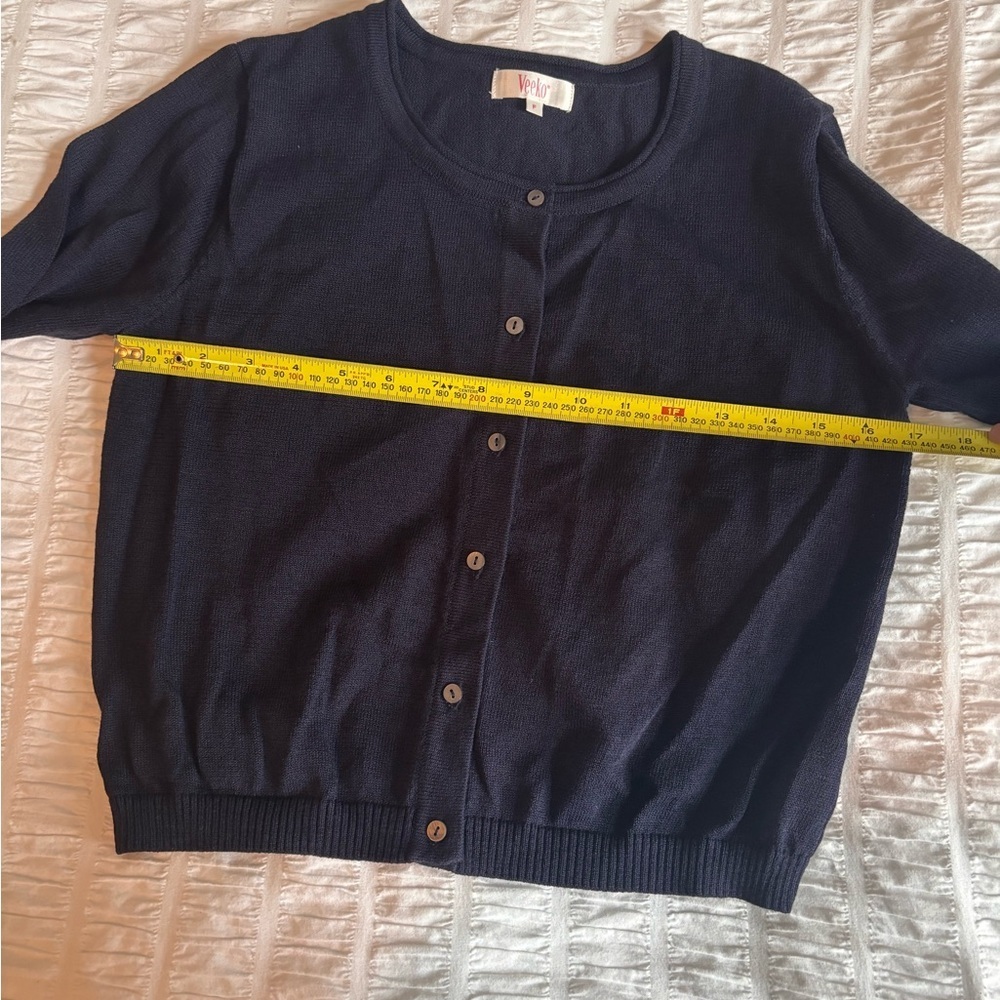 Classic Navy Blue Women's Cardigan - Picture 6 of 10